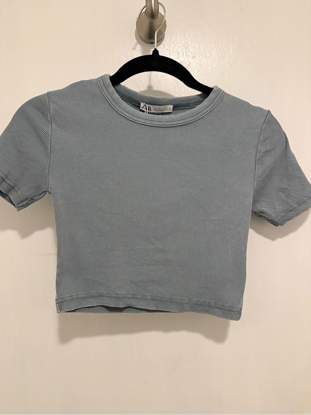 New, Zara ribbed blue top size small